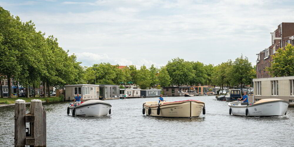 Boten van de zijkant Haarlem Tekengebied 1 Rondvaart Haarlem