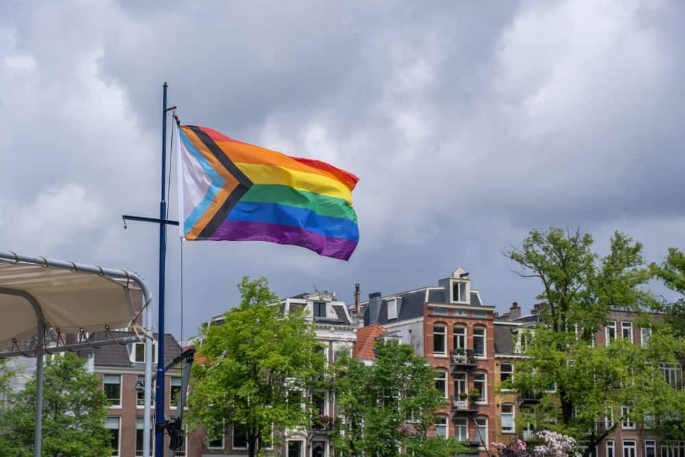 Pride vlag in Amsterdam Pride vlag in Amsterdam