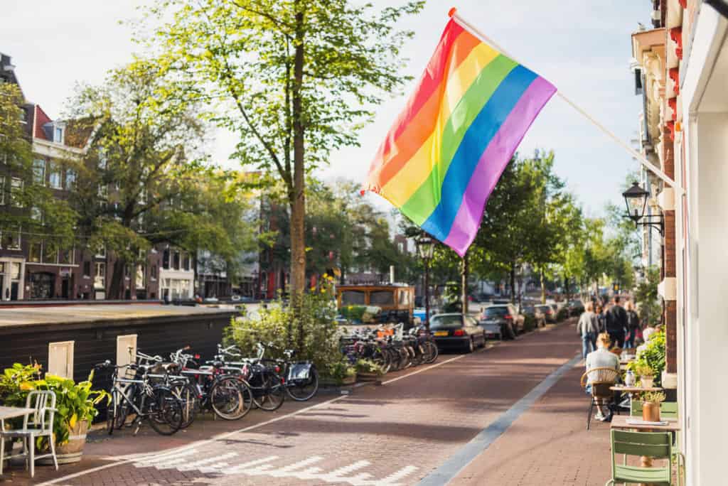 Pride vlag in Amsterdam Pride vlag in Amsterdam